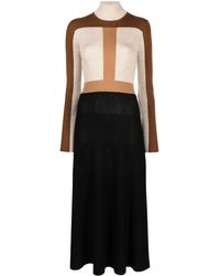 Chloé - Colour-block Knitted Wool Dress - Lyst