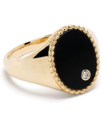 Yvonne Léon - 9k Yellow Chevaliere Oval Onyx And Diamond Ring - Lyst