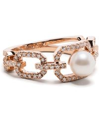 SHAY - 18k Rose Caged Pearl & Diamond Cut-out Ring - Lyst