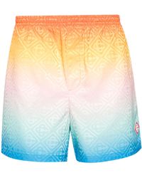 Casablanca - , Pink And Blue Gradient Swim Shorts - Men's - Polyester - Lyst