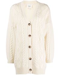 FRAME - Cable-knit Wool Cardigan - Women's - Merino - Lyst