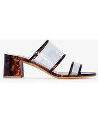 Maryam Nassir Zadeh Martina Faux Croc Clear Slides - Brown