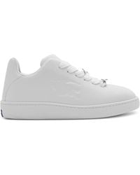 Burberry - Plaque-embellished Leather Low-top Trainers - Lyst