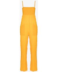 Three Graces London Tallie Cotton Jumpsuit - Yellow