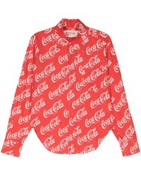 ERL - X Coca-cola Logo-print Shirt - Unisex - Linen/flax/cotton - Lyst