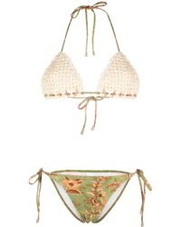 Zimmermann - Junie Crochet Triangle Bikini - Lyst