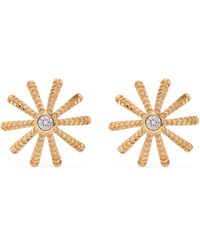 Harwell Godfrey - 18k Yellow Tiny Sunflower Diamond Stud Earrings - Women's - 18kt Yellow /diamond - Lyst