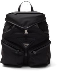 Prada - Re-nylon Leather-trimmed Backpack - Lyst