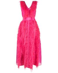 Huishan Zhang - Irina Feather-embellished Silk Gown - Lyst