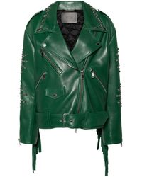 Erdem - Studded Leather Biker Jacket - Lyst