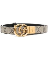 Gucci - Marmont Double G Reversible Leather Belt - Lyst