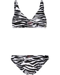 The Attico - Twist-detailing Zebra-print Bikini - Lyst