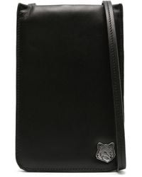 Maison Kitsuné - Fox Plaque Leather Crossbody Bag - Lyst