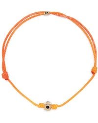 Luis Morais - 14k Yellow Small Lego Cube Quartz Cord Bracelet - Men's - Smoky Quartz/14kt /fabric - Lyst