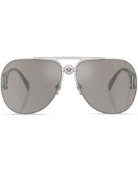 Versace - -tone Medusa biggie Pilot-frame Sunglasses - Unisex - Metal - Lyst