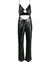 Matériel - Cut-out Faux-leather Jumpsuit - Women's - Cotton/polyester - Lyst