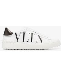 Valentino White And Black Valentino Garavani Vltn Open Trainers