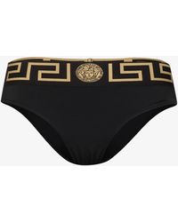 Versace - Greca-Print Bikini Bottoms - Lyst