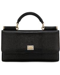 Dolce & Gabbana - Sicily Iguana-effect Mini Leather Shoulder Bag - Women's - Calf Leather/rayon - Lyst