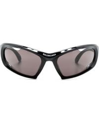 Balenciaga - Uni Dynamo Wrap Oval-frame Sunglasses - Lyst