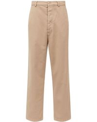 MM6 by Maison Martin Margiela - Neutral Logo-Embroidered Cotton Trousers - Lyst