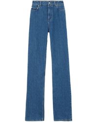Burberry - High-waisted Straight-leg Cotton Jeans - Lyst