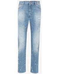 Dolce & Gabbana - Distressed Slim Fit Jeans - Lyst