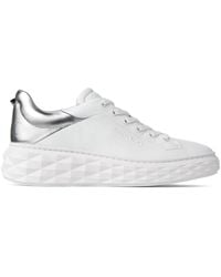 Jimmy Choo - Diamond Maxi Brand-embossed Leather Low-top Trainers - Lyst