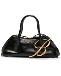 Blumarine - Black Logo Charm Leather Tote Bag - Lyst
