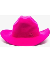 Ruslan Baginskiy Felt Cowboy Hat in Fuchsia Pink Womens Hats Ruslan Baginskiy Hats - Save 20% 