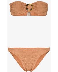 Hunza G Flora Seersucker Bikini in Orange | Lyst