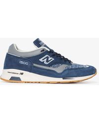 New Balance Made In The Uk 1500 Leather And Tweed Trainers in Blue for Men  | Lyst