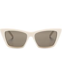 Saint Laurent - Neutral Mica Cat-eye Sunglasses - Women's - Acetate - Lyst