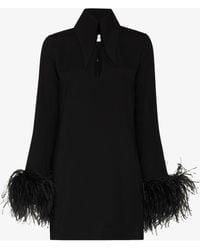16Arlington - Michelle Feather Trim Mini Dress - Women's - Polyester/ostrich Feather - Lyst