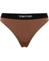 Tom Ford - Fine-ribbed Logo-waist Briefs - Women's - Modal/elastane - Lyst