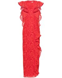 Huishan Zhang - Ruffled Guipure-lace Gown - Women's - Polyester/silk - Lyst