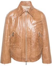 Bianca Saunders - Brown Rider Leather Jacket - Men's - Acetate/viscose/leather - Lyst