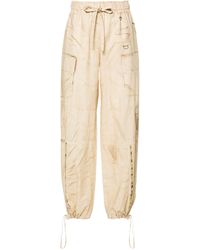Acne Studios - Neutral Printed Drawstring Trousers - Women's - Linen/flax/cotton - Lyst