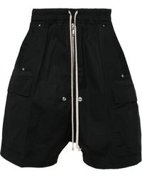 Rick Owens - Drop Crotch Cotton Shorts - Lyst