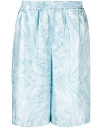 Versace - Barocco-print Silk Shorts - Lyst