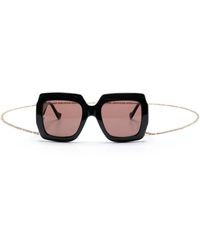 Gucci - Square-frame Chain Sunglasses - Lyst