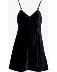 Saint Laurent - Velvet Mini Dress - Women's - Silk/cupro/viscose - Lyst