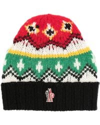3 MONCLER GRENOBLE - Jacquard Wool And Alpaca Beanie Optical White - Lyst
