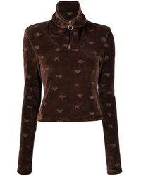 ROTATE BIRGER CHRISTENSEN - Brown Monaaa Velour Top - Lyst