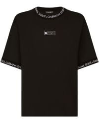 Dolce & Gabbana - Logo-patch Cotton T-shirt - Men's - Cotton - Lyst