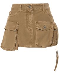 The Attico - Green Cotton Cargo Mini Skirt - Lyst