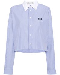 Miu Miu - Contrasting-Collar Shirt - Lyst