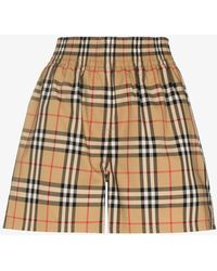 Burberry - Brown Vintage Check Shorts - Women's - Cotton/elastane - Lyst
