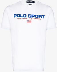 Polo Ralph Lauren Classic Fit Polo Sport Jersey T-shirt in White for Men -  Lyst