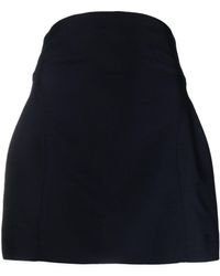 Low Classic - Curved Wool Miniskirt - Lyst